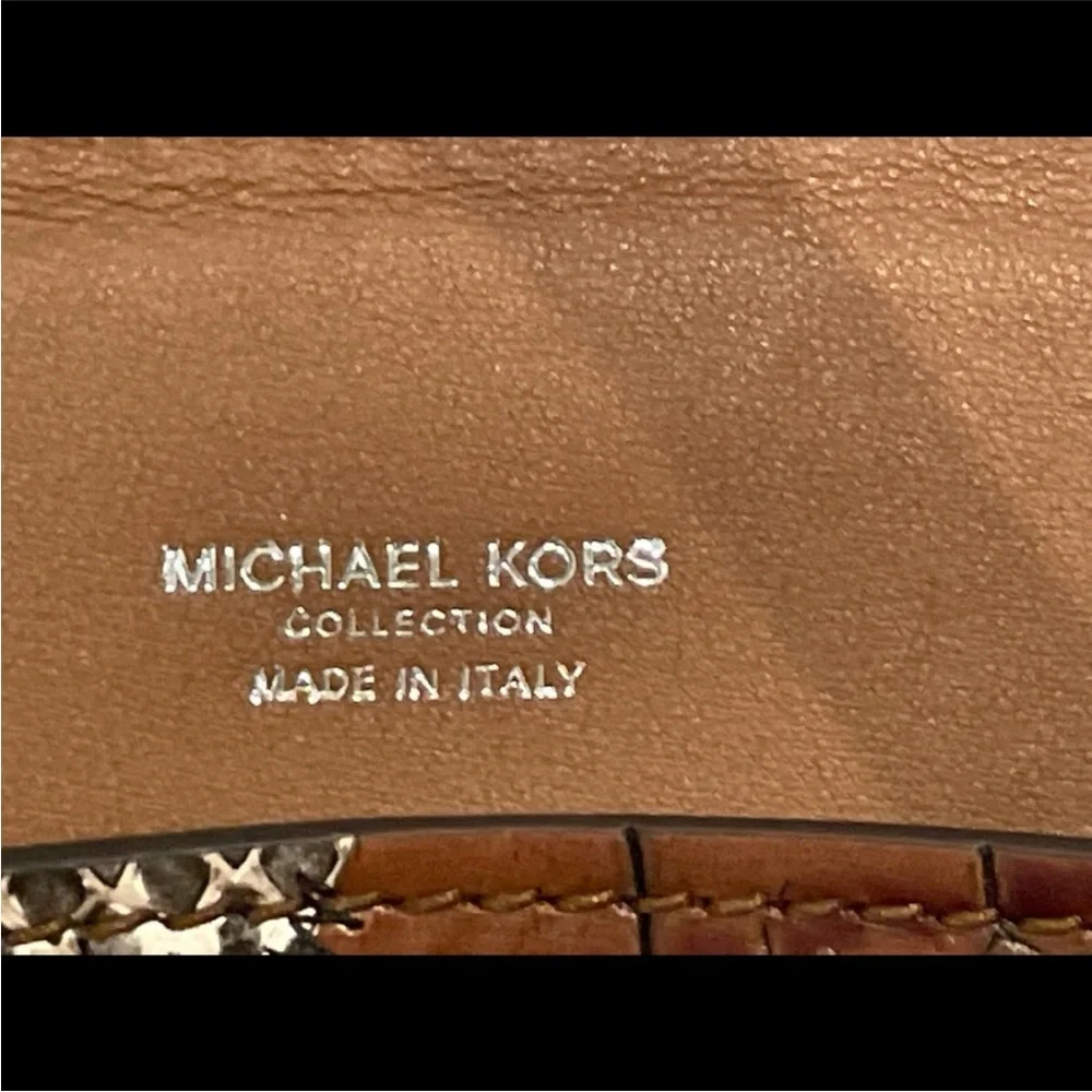 Rare RUNWAY MICHAEL KORS COLLECTION SNAKE-EMBOSSED SATCHEL.